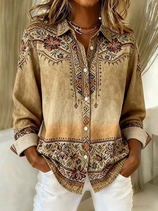 Bramble | Vintage Floral Button Front Blouse