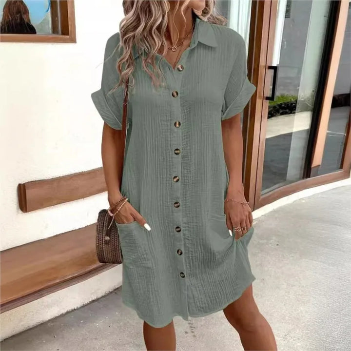 Marielle | Lightweight Linen Button Dress