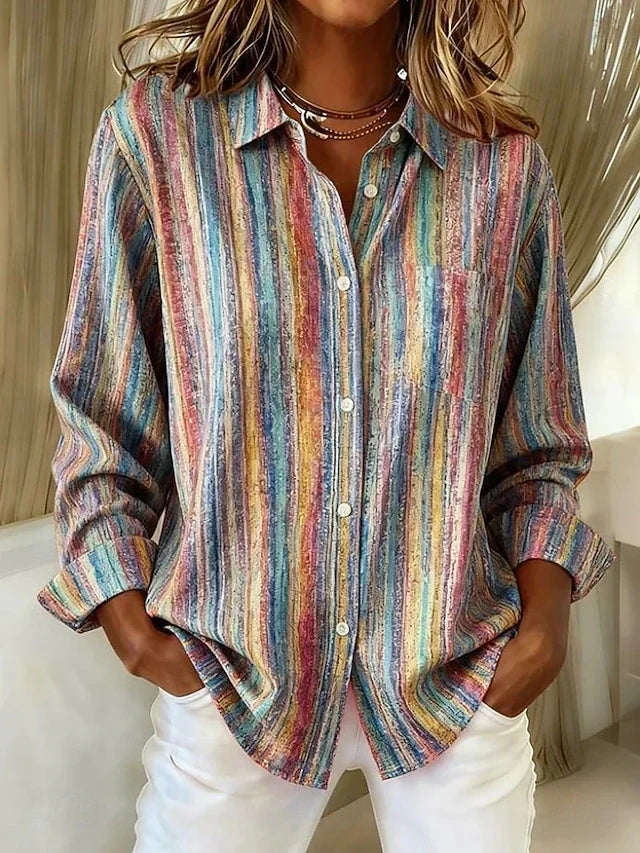 Fenwick | Vintage Multicolour Striped Button Blouse