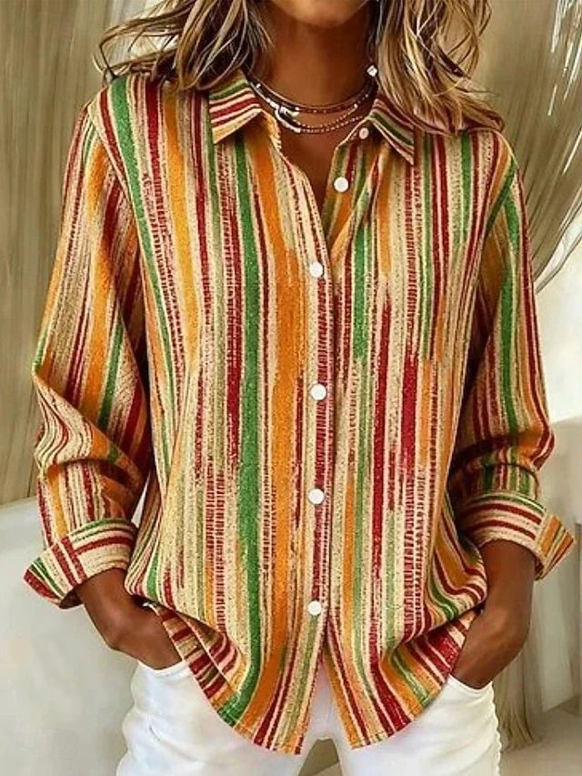 Fenwick | Vintage Multicolour Striped Button Blouse