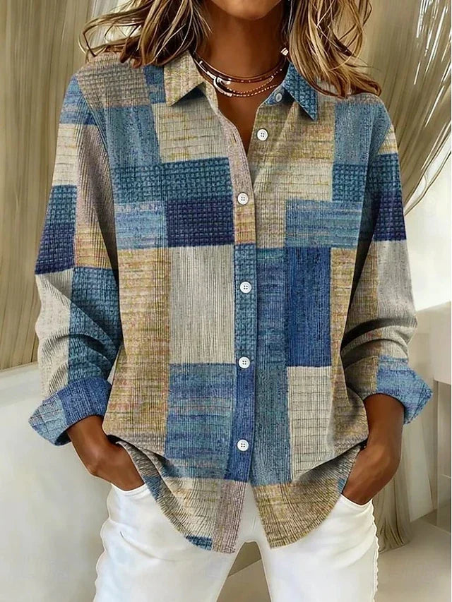 Harwell | Patchwork Colour-Block Button-Front Shirt