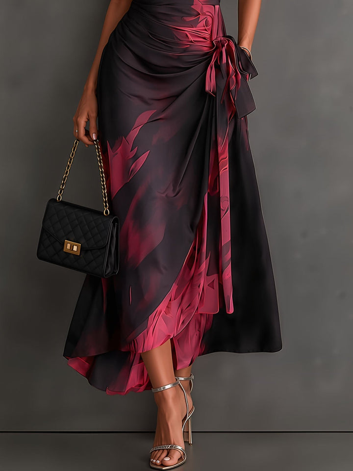 Rosalba | Abstract Print Wrap Maxi Dress