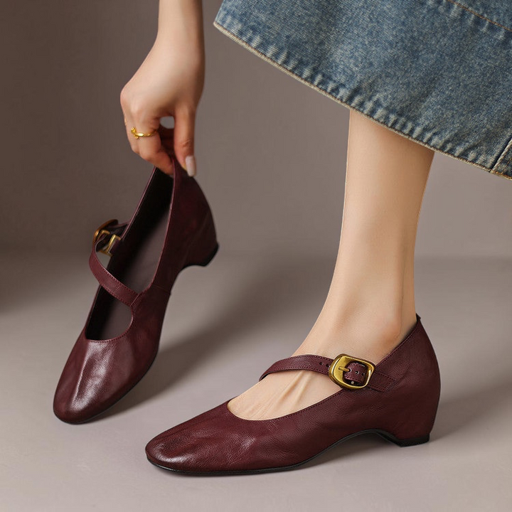 Ada | Round-Toe Buckle-Strap Mary Jane Flats