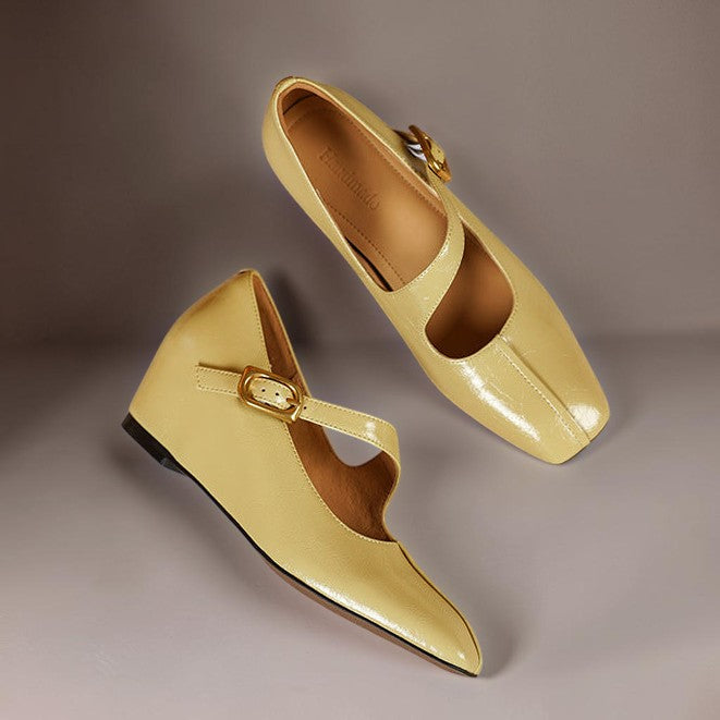 Hattie | Square-Toe Buckle Mary Jane Wedges