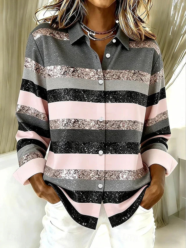Cotswold | Casual Horizontal Stripe Button Blouse